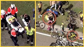 🚴‍♂️🔥 HORROR CRASH Vingegaard Roglic amp Evenepoel INJURED Basque Country Race NEUTRALISED [upl. by Jeramey]