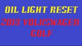 Service reset 2013 VW Golf [upl. by Ygief]