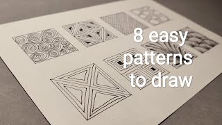 8 easy zentangle inspired patterns for beginners to draw part 1 [upl. by Bertelli]