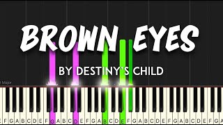 Brown Eyes by Destinys Child synthesia piano tutorial  sheet music amp lyrics [upl. by Ecirtaemed]