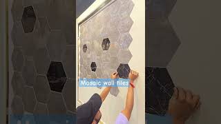 Mosaic wall stickers tiles design interiordesign home architecture shortvideo wallpaper furni [upl. by Rede]