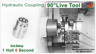 Hydraulic Coupling 90quot Live Tool  RealTech CNC Machine VD184 [upl. by Aihcrop]