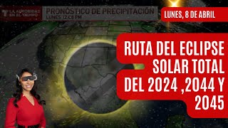 Ruta del eclipse solar total y el pronóstico del tiempo durante el eclipse [upl. by Ailaroc18]