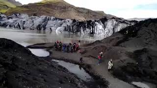 Solheimajokull glacier terminus and lagoon [upl. by Charbonneau]