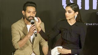 See Deepika Padukone Comforting Costar Vikrant Massey As He Breaks Down In Tears Chappak Launch [upl. by Eitak]