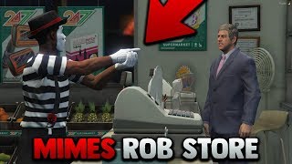 MIMES PRETEND TO ROB STORE  GTA 5 ROLEPLAY [upl. by Arhaz]