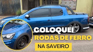 COLOQUEI RODA DE FERRO ARO 15 NA SAVEIRO [upl. by Ecnesse]