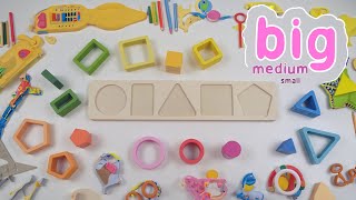 Learn Shapes and Sizes for Kids  Identify Big Medium and Small Objects [upl. by Derayne]