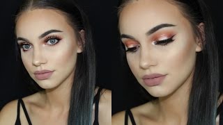 BURNT ORANGE HALO EYE TUTORIAL  MORPHE 35O PALETTE [upl. by Neeli81]