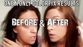 One n Only Color Fix Colorfix on dyed black hair results BEFORE AND AFTER [upl. by Afatsom]