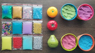 Slime Making with Bags and Kinetic Sand [upl. by Enyrb635]