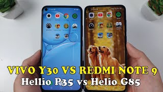 Xiaomi Redmi Note 9 vs Vivo Y30  Helio G85 vs Hellio P35   Speedtest Camera Comparison [upl. by Junette]