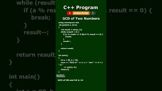 GCD of two number in c [upl. by Ridglee]