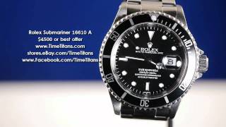 Rolex Submariner 16610 A 1998 Box Papers SWISS only [upl. by Meir]