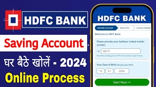 HDFC Bank Account Open Online  How to Open HDFC Saving Account Online in 2024 [upl. by Kurys]