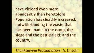 Thanksgiving Proclamation  Abraham Lincoln  1863  Hear the Text [upl. by Deden395]