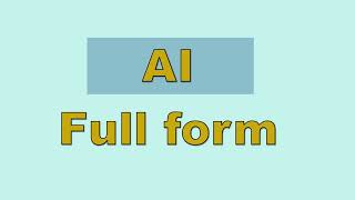 AI full form  full form of AI  ai [upl. by Namqul483]