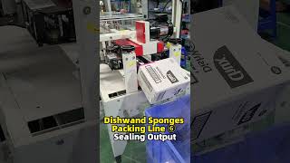 Dishwand Sponges Packaging Line ⑥ Sealing Output [upl. by Eintirb]