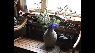 Ikebana with Driftwood Freestyle for Easter Flowers with Bonita [upl. by Leerzej]