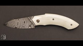 Couteau quot LinerLock custom quot par Florian Dreyer FDKnives  G10 et lame damas [upl. by Joane]