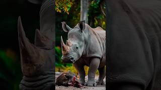 Rhinoceros vs animals😱shortvideo shorts short animalvsanimal trending viralvideo wildlifeai [upl. by Oihsoy26]