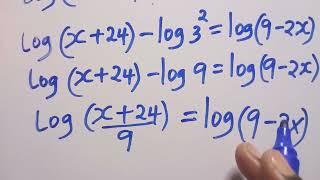 logarithmic equationKCSE Oriented [upl. by Aoniak]