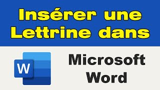 Comment faire une lettrine sur Word [upl. by Nas]