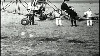 Russian American aircraft designer Igor Sikorsky test flies the VoughtSikorsky VHD Stock Footage [upl. by Wittenburg]