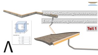 Allplan AddOn Siedlungswasserbau  Entwässerungsrinne planen [upl. by Sualk]