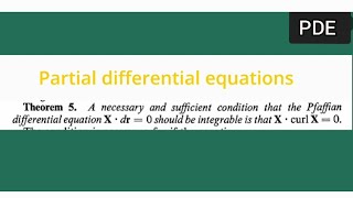 A necessary and sufficient condition that a Pfaffian Diff eq Xdr0 should be integrable is xcurlx0 [upl. by Besse403]