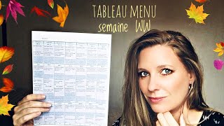 Tableau menu semaine WW du 25 Novembre au 01 Décembre 2019 [upl. by Ahsemed]