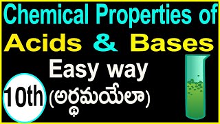 Acids Bases and Salts class 10 Science chemistry  Explanation in telugu [upl. by Lipson]