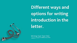 Different ways for writing an introduction in the OET Writing subtest [upl. by Anuat]