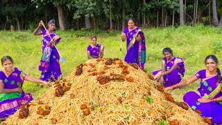 NOODLES  Yummy Chicken Hakka Noodles  Chinese Food Recipe Cooking and Eating in Village [upl. by Nivrae377]