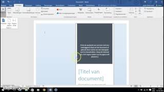 Voorkant maken in Word2016 [upl. by Nosmirc]