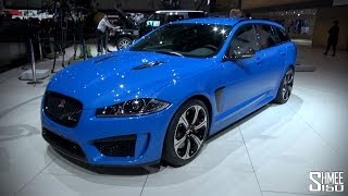 FIRST LOOK Jaguar XFRS Sportbrake at Geneva 2014 [upl. by Arised]