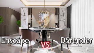 「Render Showdown」Enscape 26 RTX VS D5 Render Speed Compare Who is stronger [upl. by Jeaz66]