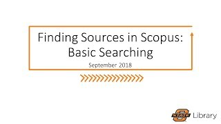 Finding Sources in Scopus Basic Searching [upl. by Dedrick]