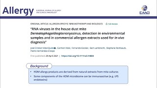 RNA viruses in Dermatophagoides pteronyssinus detection in house dust samples and allergen extracts [upl. by Aicenod]