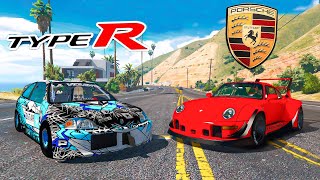 Remasterizamos Mi Honda Civic Y Lo Probamos Con Un Porsche RWB En Gta Rp [upl. by Rialb]