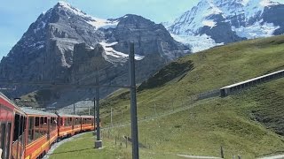 Jungfraujoch Kleine Scheidegg  Eigergletscher  Eigerwand  Eismeer [upl. by Drageruaeb]