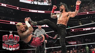 Cody Rhodes amp Roman Reigns vs The Bloodline Bad Blood 2024 highlights [upl. by Nollahs918]