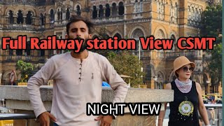 Night view of Mumbai Railway station  AC non AC Local trains  CSMT railway station view [upl. by Nosyla144]