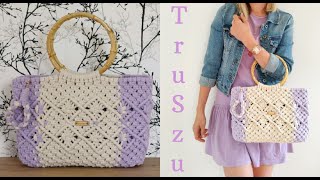 Macrame Shopper Bag Tutorial DIY Torebka MAKRAMA  Jak zrobić torebkę ze sznurka  BOHO BAG [upl. by Segal]