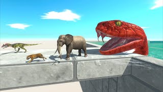 There is A Snake Chasing  Who Will Survive  Dinosaurs Challenge [upl. by Imuyam345]