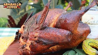 Texas Pecan Smoked Turkey with BourbonHoney Glaze  How to Smoke Turkey on the Pit Barrel Cooker [upl. by Arakahs]