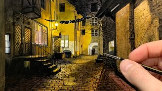 Painting a Realistic Night Scene with Oil  Time Lapse [upl. by Barraza]