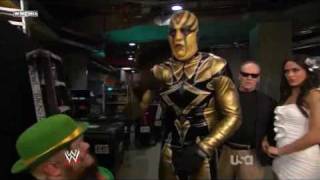 WWE Raw  Bellas Jack Nicholson GOLDUST and Hornswoggle Backstage [upl. by Sitnerp]