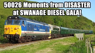 50026 ‘Indomitable’ Moments from DISASTER  Swanage DIESEL GALA  11052024 [upl. by Radman]