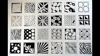 24 zentangle patterns  24 Doodle Patterns Zentangle Patterns Mandala Patterns Part 2 [upl. by Alan]